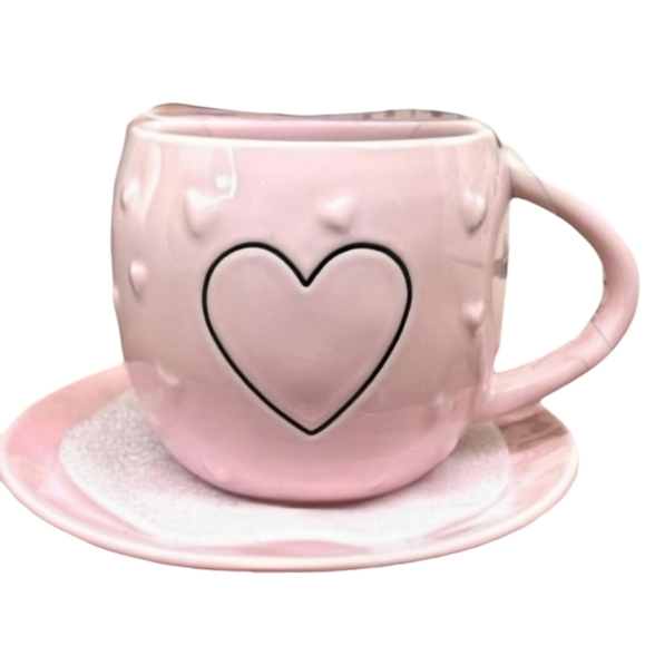 NEW Rae Dunn Valentine's heart cup and saucer - Picture 1 of 4